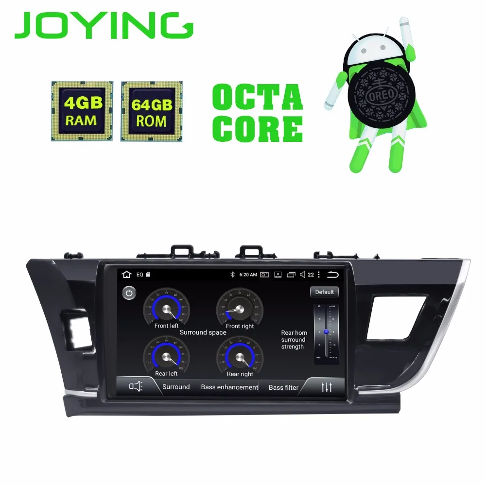 Joying Android 8 1 Автомобильный gps радио плеер для Toyota Corolla 2014 2015 2016 с ips Восьмиядерный 4 + 64