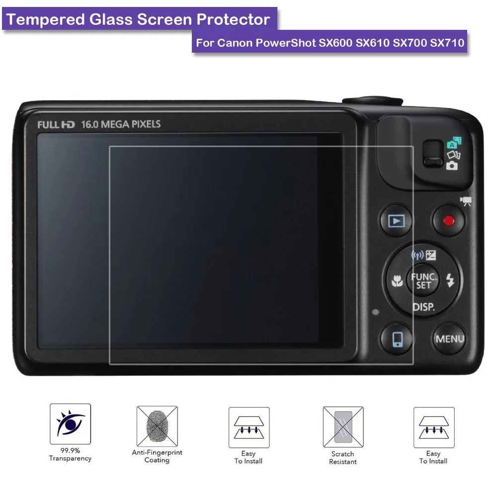 9H Tempered Glass LCD Screen Protector Shield Film For Canon PowerShot SX600 SX610 SX700 SX710 Camera Accessories
9H Tempered Glass LCD Screen Protector Shield Film For Canon PowerShot SX600 SX610 SX700 SX710 Camera Accessories