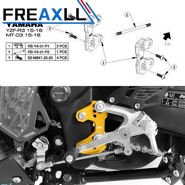 For YAMAHA YZFR3 YZF-R3 MT-03 15-16 Motorcycle Accessories Motorbike Rearset Rear set Replacement Base Mounting Bracket Plate
For YAMAHA YZFR3 YZF-R3 MT-03 15-16 Motorcycle Accessories Motorbike Rearset Rear set Replacement Base Mounting Bracket Plate