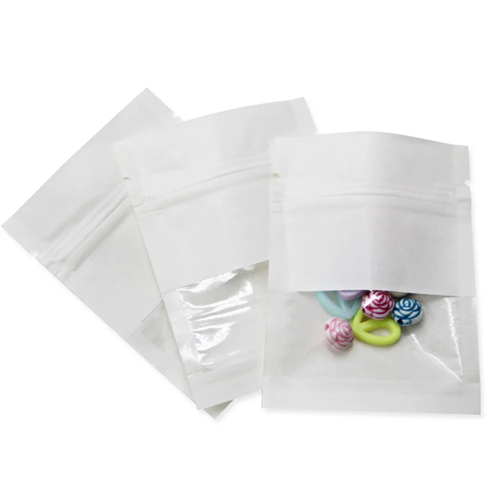 100Pcs 7*9cm White Clear Window Kraft Paper Zip Lock Package Bag Handmade Crafts Candy Retails Zipper Packing Pouches
100Pcs 7*9cm White Clear Window Kraft Paper Zip Lock Package Bag Handmade Crafts Candy Retails Zipper Packing Pouches
