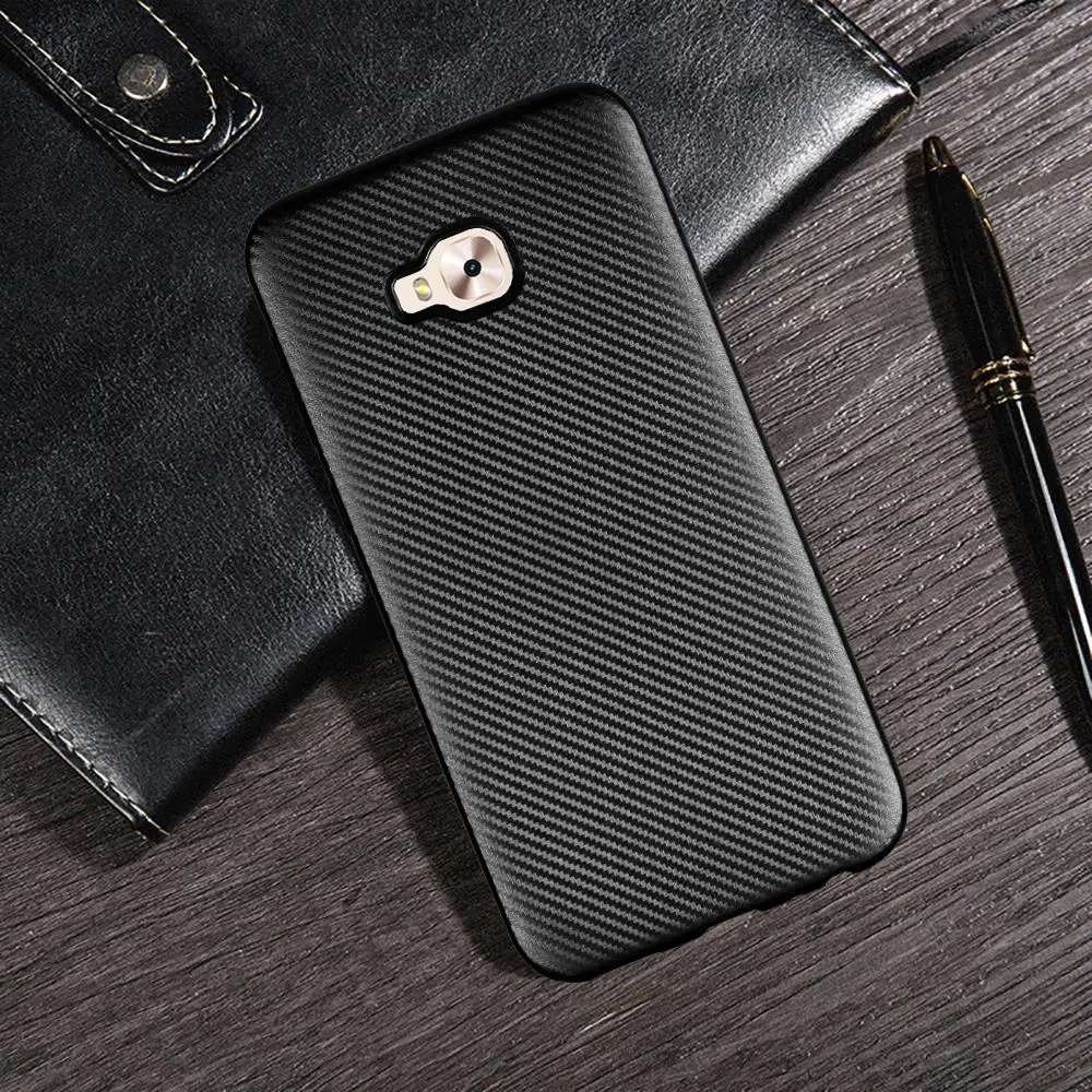 Чехол HATOLY для Asus Zenfone 4 Selfie Pro ZD552KL тонкий мягкий ТПУ чехол из углеродного волокна