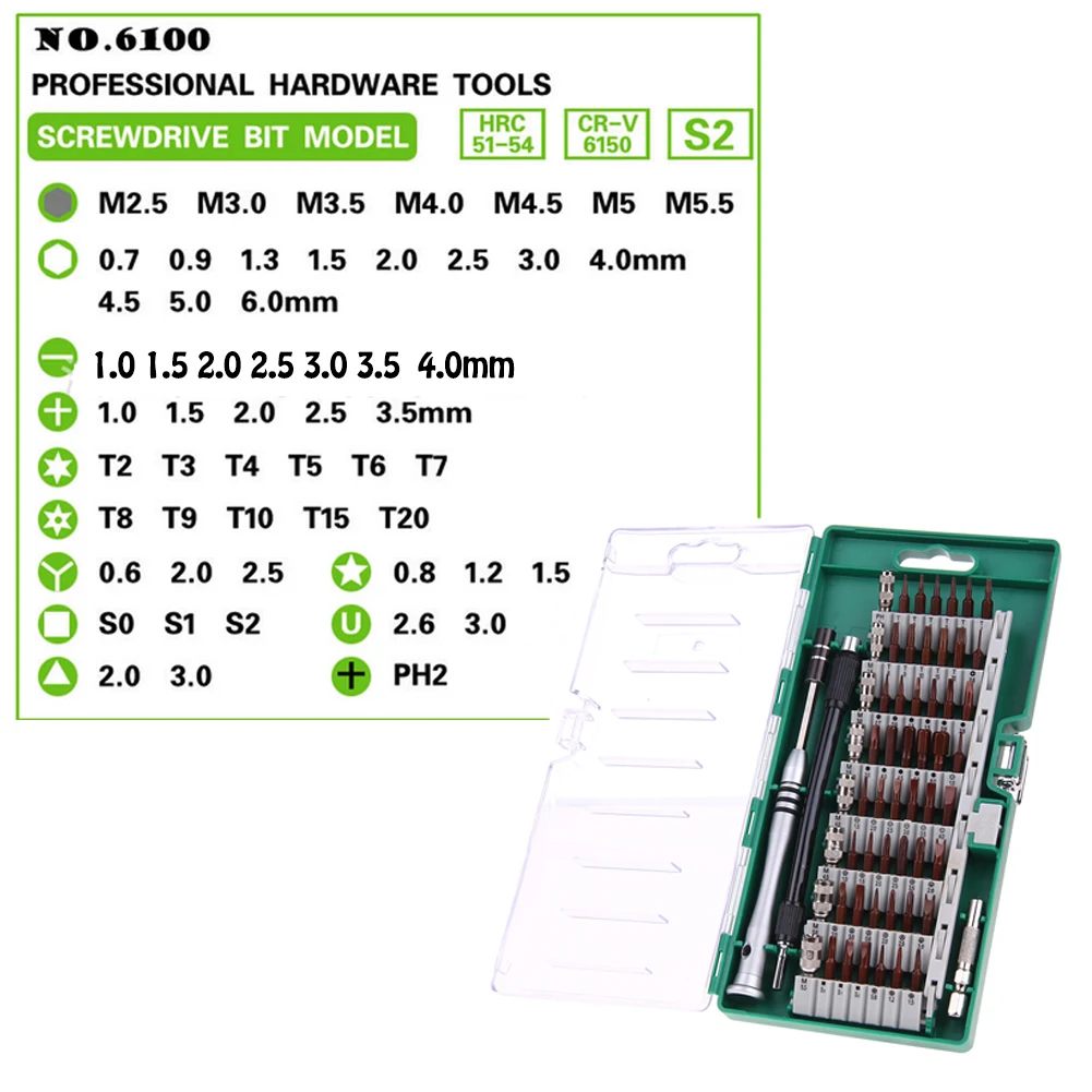 60pcs Magnetic Screwdriver Set Precise Multifunction Opening Repair Screwdriver Bit Screw Driver Tool for PC Laptop Mobile Phone
60pcs Magnetic Screwdriver Set Precise Multifunction Opening Repair Screwdriver Bit Screw Driver Tool for PC Laptop Mobile Phone