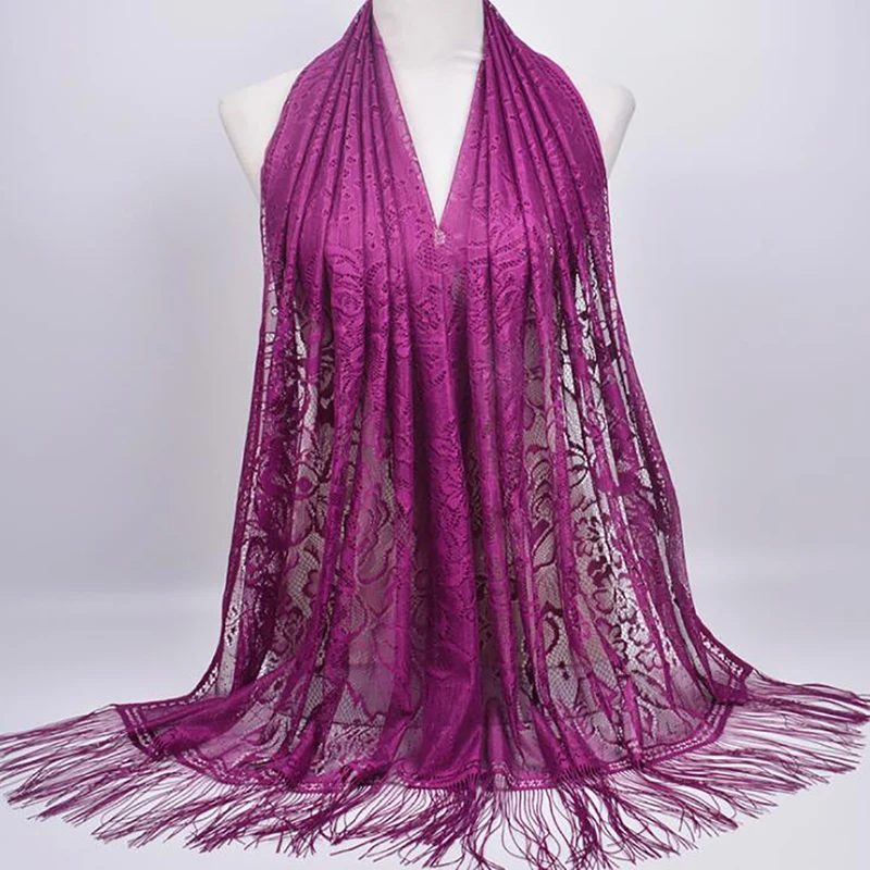 New Lace Hollow Scarf Female Hanging Long Towel Solid Color Tie Dyed Wild Scarf Muslim Tassel Scarf
New Lace Hollow Scarf Female Hanging Long Towel Solid Color Tie Dyed Wild Scarf Muslim Tassel Scarf