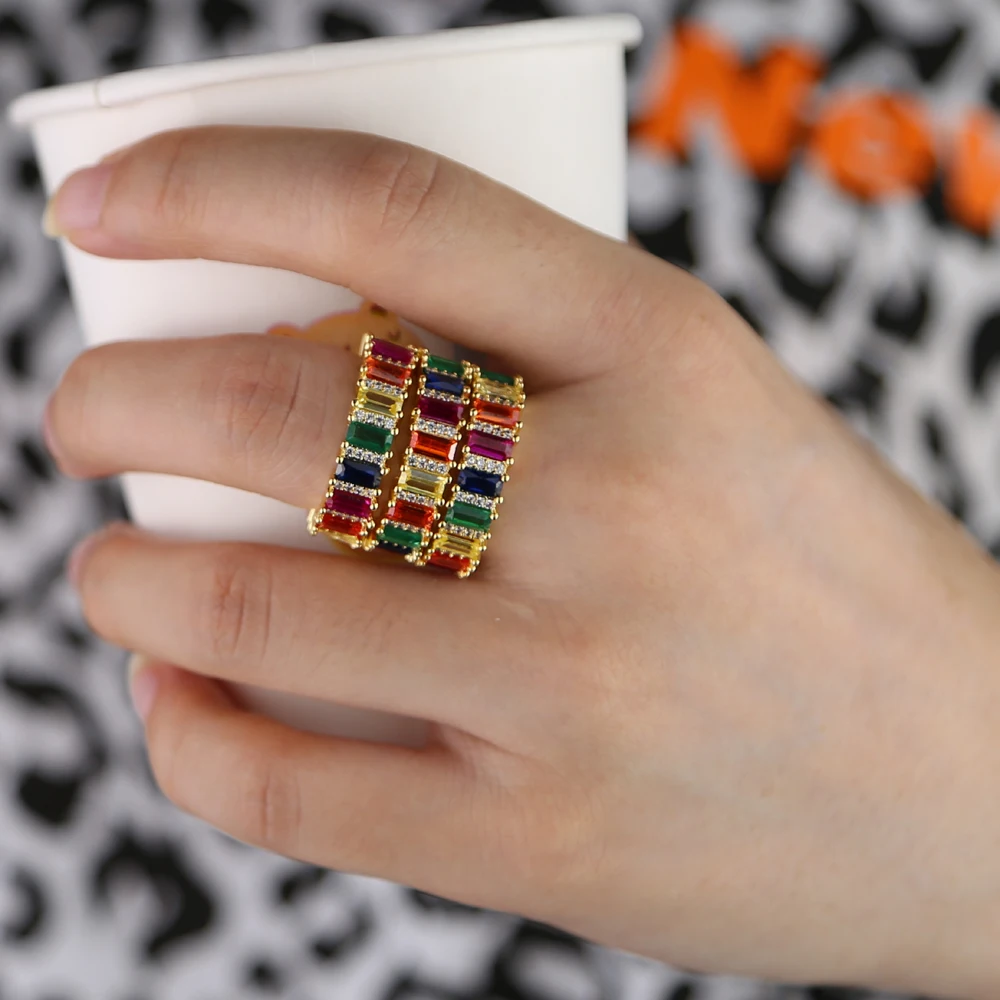 Wide band Rainbow CZ Gold filled colorful Ring For Women Engagement Wedding cz eternity wide band ring stackable Jewelry
Wide band Rainbow CZ Gold filled colorful Ring For Women Engagement Wedding cz eternity wide band ring stackable Jewelry