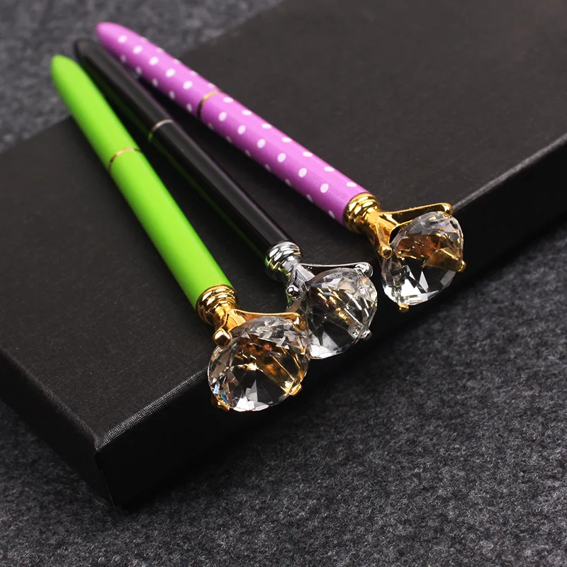 Высококлассные металлические шариковые ручки со стразами 1 шт. подарочная ручка