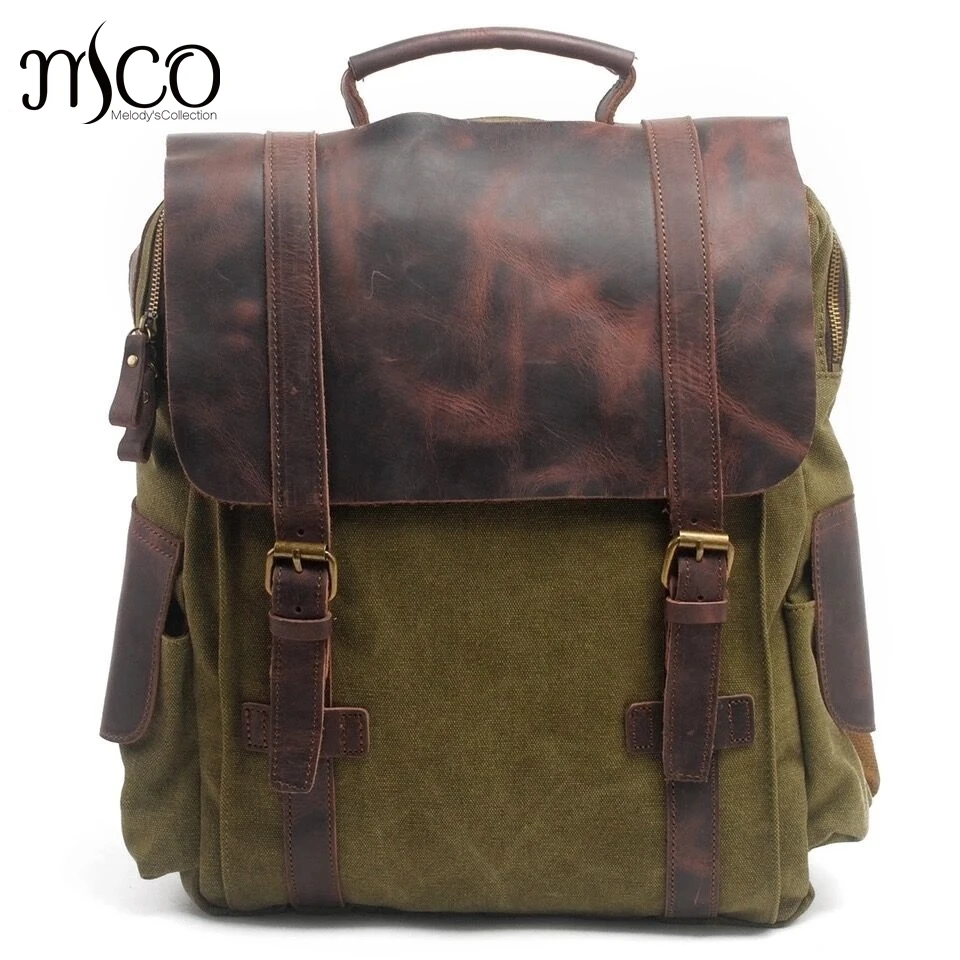 MCO Vintage Waxed Canvas Men Travel Backpack Durable Oiled Leather School Bags Classic Large Capacity Military Women Backpacks
MCO Vintage Waxed Canvas Men Travel Backpack Durable Oiled Leather School Bags Classic Large Capacity Military Women Backpacks