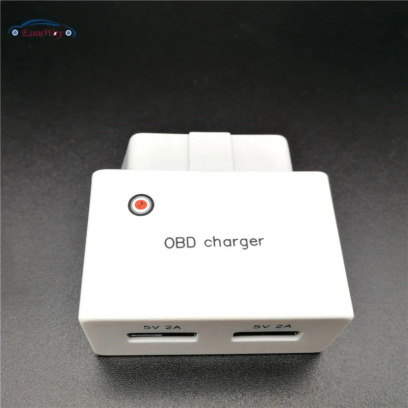 Воспроизведение и подключение OBD зарядное устройство зарядка с двумя USB быстрой