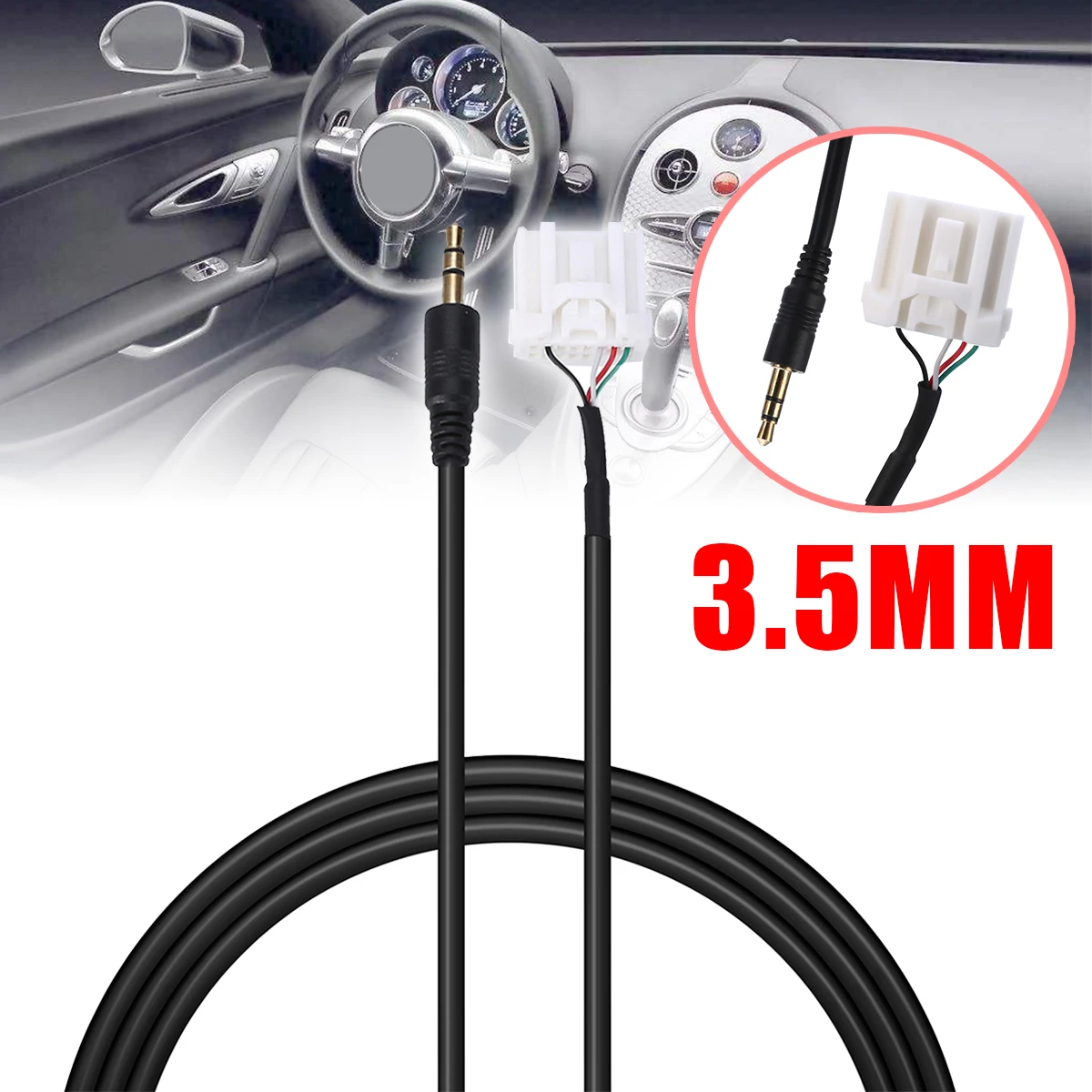 For Mazda Connector 1pc 1.3M 3.5mm AUX Adapter Audio Cable Lead Supports 2 3 5 6 MX 5 CX 5 Models Mayitr 
For Mazda Connector 1pc 1.3M 3.5mm AUX Adapter Audio Cable Lead Supports 2 3 5 6 MX 5 CX 5 Models Mayitr