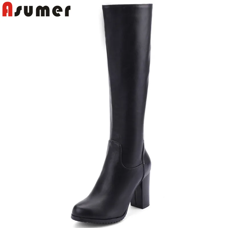 ASUMER 2021 hot sale new knee high boots round toe zip thick hig heels boots elegant autumn winter boots ladies prom shoes
ASUMER 2021 hot sale new knee high boots round toe zip thick hig heels boots elegant autumn winter boots ladies prom shoes