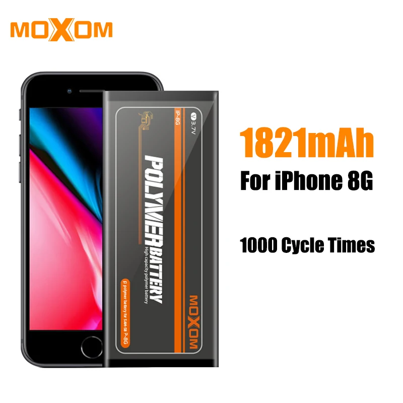 MOXOM Battery For iPhone 8 Battery 1621mAh High Capacity Mobile Phone iPhone 8 Battery Lithium Polymer Bateria Free Tools
MOXOM Battery For iPhone 8 Battery 1621mAh High Capacity Mobile Phone iPhone 8 Battery Lithium Polymer Bateria Free Tools