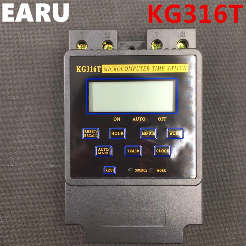 

Free Shipping New KG316T 25A Intelligent Microcomputer Programmable Electronic Timer Time Switch Relay Controller AC 220V 380V
