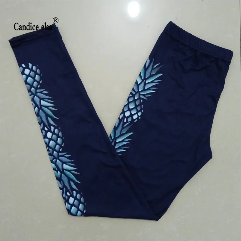 CANDICE ELSA leggings women elastic fitness legging pineapple print plus size wholesale | Женская одежда