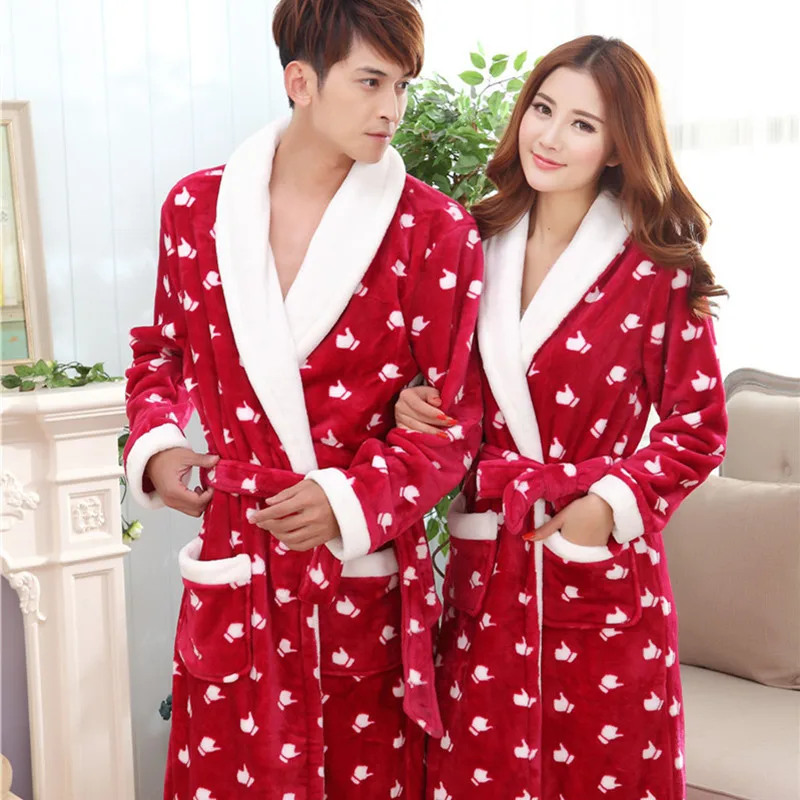 2017 Autumn winter Fleece flannel nightgown Men Women couple bathrobe pajamas lounges homewear clothes thickening robe sleepwear
2017 Autumn winter Fleece flannel nightgown Men Women couple bathrobe pajamas lounges homewear clothes thickening robe sleepwear