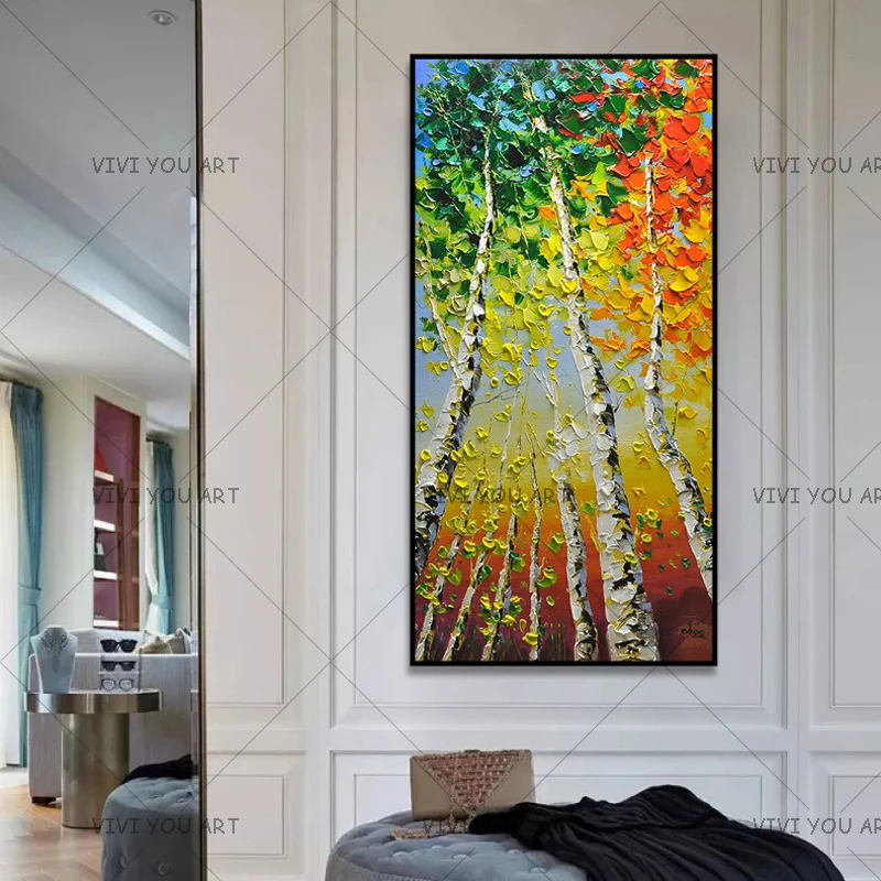 Large Knife Multicolor Modern Tree Pictures Oil Painting On Canvas Abstract Landscape Wall Art Home Decor For Gift
Large Knife Multicolor Modern Tree Pictures Oil Painting On Canvas Abstract Landscape Wall Art Home Decor For Gift