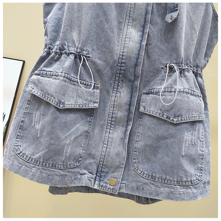 Summer Adjustable Waist Vintage Jeans Vest Women Sleeveless Jacket Zipper Pocket Long Denim Coat Plus Size Female Outwear Autumn
Summer Adjustable Waist Vintage Jeans Vest Women Sleeveless Jacket Zipper Pocket Long Denim Coat Plus Size Female Outwear Autumn