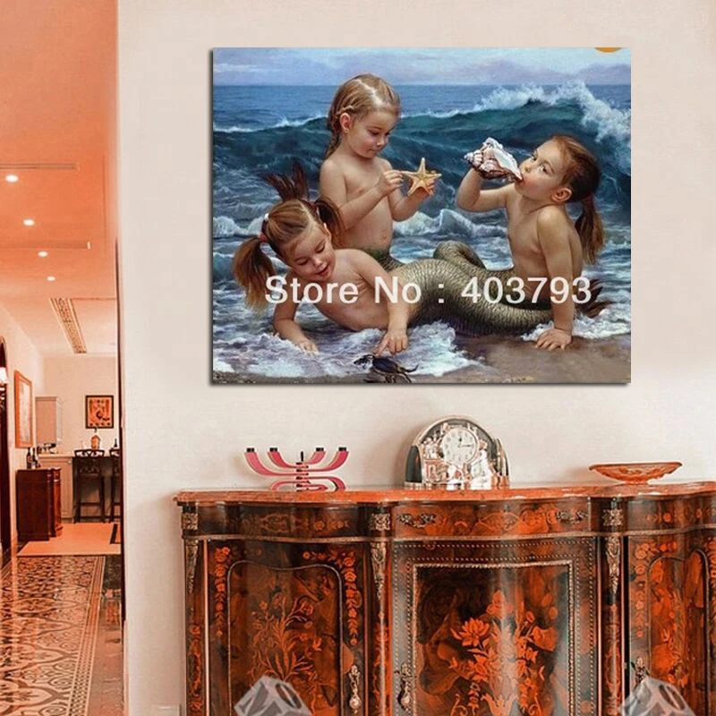 Modern Abstract Huge Wall Art Oil Painting On Canvas-Three mermaids 24X24inch free shipping decorative wall pictures
Modern Abstract Huge Wall Art Oil Painting On Canvas-Three mermaids 24X24inch free shipping decorative wall pictures