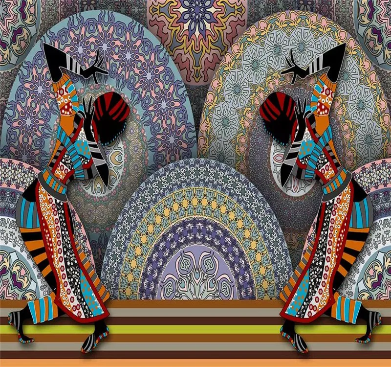 3D murals creative ethnic style pattern hand-painted TV background wall professional production mural photo wallpaper
3D murals creative ethnic style pattern hand-painted TV background wall professional production mural photo wallpaper