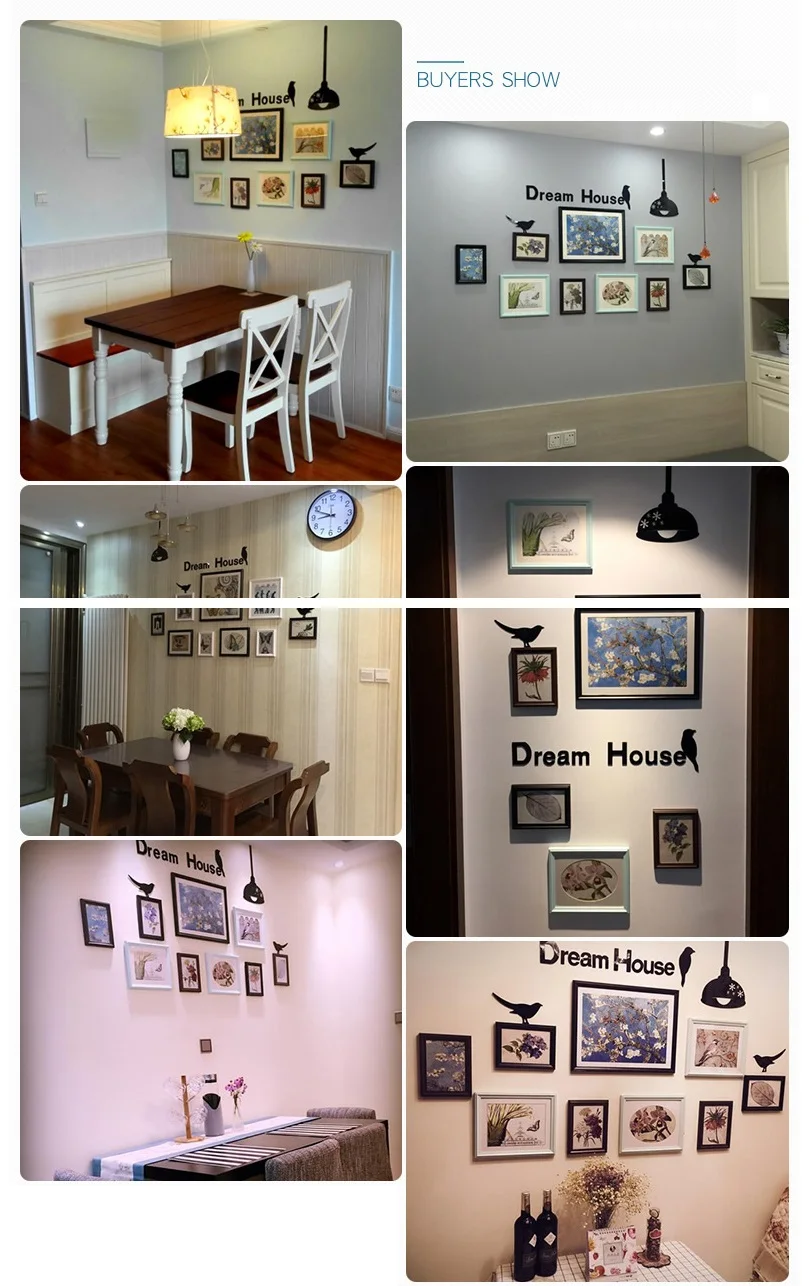 Dining Room Wooden Wall Picture Frames Set Creative Combination Wall Photo Frames With Sticker 9 pcs Frame Photo cadre photo
Dining Room Wooden Wall Picture Frames Set Creative Combination Wall Photo Frames With Sticker 9 pcs Frame Photo cadre photo