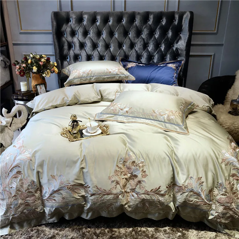Champagne Blue White Luxury Royal Embroidery 100S Egyptian Cotton Palace Bedding Set Duvet Cover Bed sheet/Linen Pillowcases
Champagne Blue White Luxury Royal Embroidery 100S Egyptian Cotton Palace Bedding Set Duvet Cover Bed sheet/Linen Pillowcases