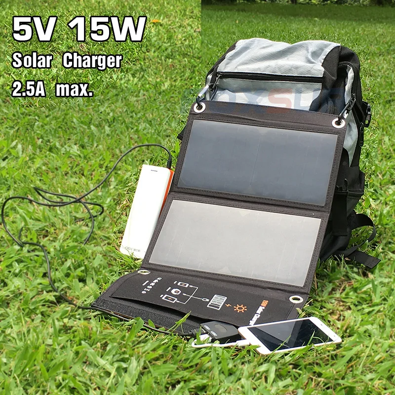 FOXSUR 5V 15W Solar folding bag Outdoor Solar Panel Charger 5V 2.5A Foldable charger, Portable Climbing Charger,For cell Phones
FOXSUR 5V 15W Solar folding bag Outdoor Solar Panel Charger 5V 2.5A Foldable charger, Portable Climbing Charger,For cell Phones