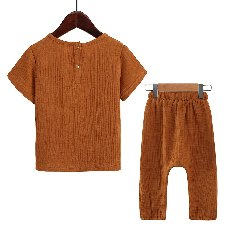 Ins/комплекты одежды для маленьких мальчиков и девочек модные детские топы