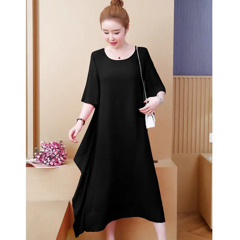 UHYTGF vestido Women summer dresses Loose plus size dress New Fashion chiffon elegant Women dresses Red Black Beach dress 416
UHYTGF vestido Women summer dresses Loose plus size dress New Fashion chiffon elegant Women dresses Red Black Beach dress 416