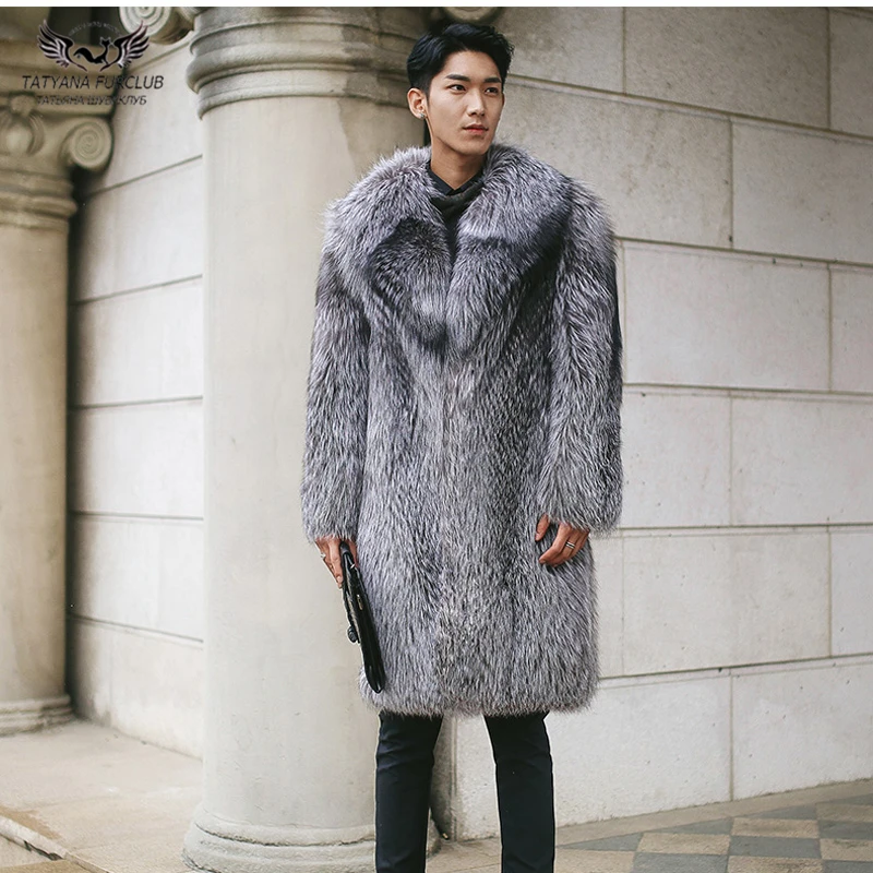 Tatyana Furclub Luxury Real Men's Silver Fox Fur Coat Long Warm Winter Fur Jackets With Big Collar Male Soft Genuine Natural Fur
Tatyana Furclub Luxury Real Men's Silver Fox Fur Coat Long Warm Winter Fur Jackets With Big Collar Male Soft Genuine Natural Fur