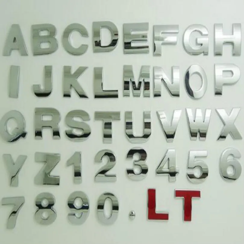 silvery height 4.5CM Letter alphabet number digit car emblem Letters T U V W X Y Z 1 2 3 4 5 6 7 0 for modify decoration
silvery height 4.5CM Letter alphabet number digit car emblem Letters T U V W X Y Z 1 2 3 4 5 6 7 0 for modify decoration