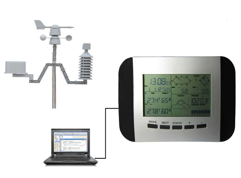 Wireless Weather Center Professional Solar Powered Weather Station Thermometer Humidity Rain Wind Pressure PC Data Recorder
Wireless Weather Center Professional Solar Powered Weather Station Thermometer Humidity Rain Wind Pressure PC Data Recorder