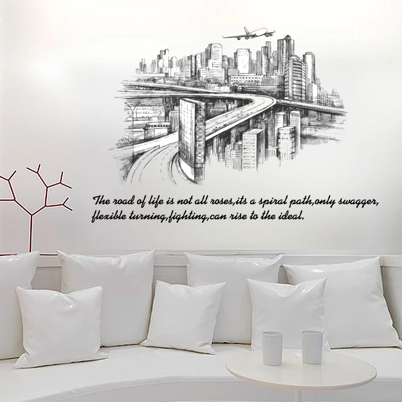 Bedroom city building wall stickers home decoration adhesive bridge wall pictures living room wall arts
Bedroom city building wall stickers home decoration adhesive bridge wall pictures living room wall arts