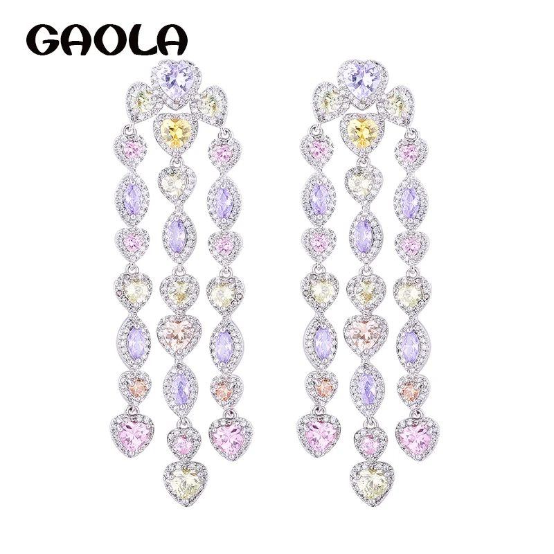 GAOLA Brand Jewelry Cubic Zirconia Long Big Multicolor Heart Dangle Earrings For Women Bijoux GLE6473Y
GAOLA Brand Jewelry Cubic Zirconia Long Big Multicolor Heart Dangle Earrings For Women Bijoux GLE6473Y