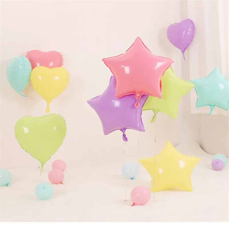 10 шт./лот 18 дюймовые воздушные шары macaron Star & heart надувные гелиевые на День святого