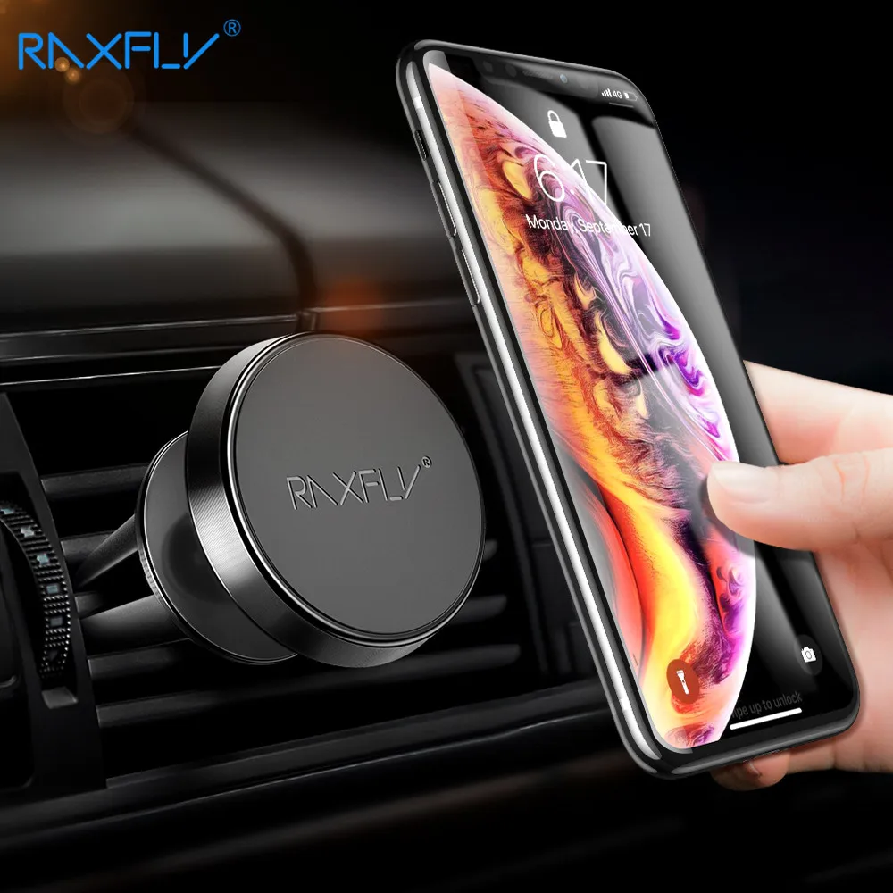 RAXFLY магнитный автомобильный держатель для телефона на магните Samsung S9 S8 iPhone X XS