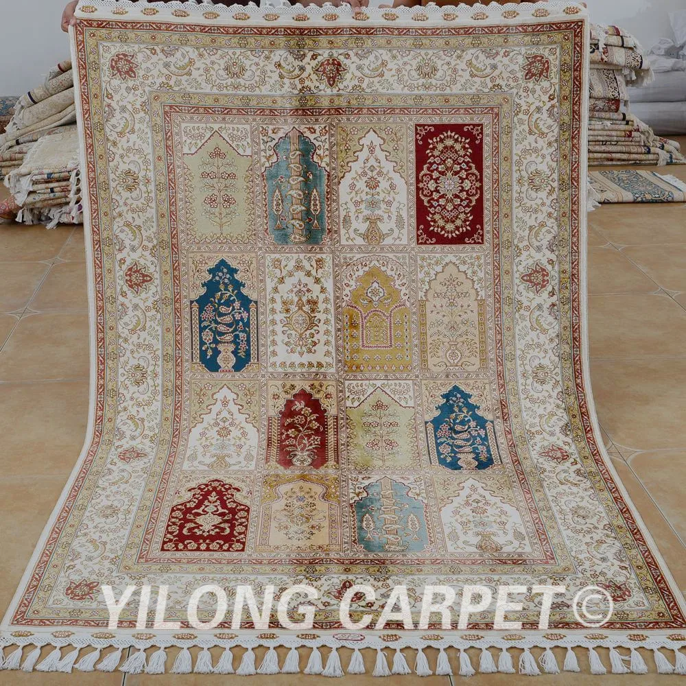 Турецкий Шелковый ковер Yilong 4,6 'x 6,6', всесезонный изысканный Шелковый ковер ручной работы для сада (1784)
Турецкий Шелковый ковер Yilong 4,6 'x 6,6', всесезонный изысканный Шелковый ковер ручной работы для сада (1784)
