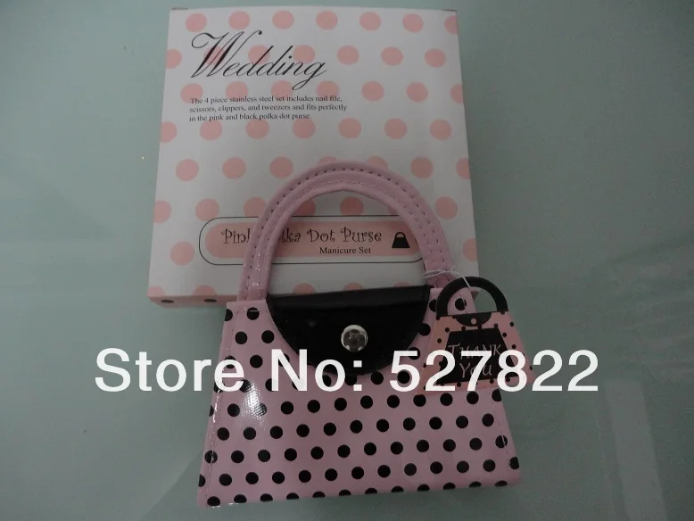 2013 New Hot Sale 10set/lot Pink Polka Purse manicure set pedicure,wedding favor and gift Free Shipping
2013 New Hot Sale 10set/lot Pink Polka Purse manicure set pedicure,wedding favor and gift Free Shipping