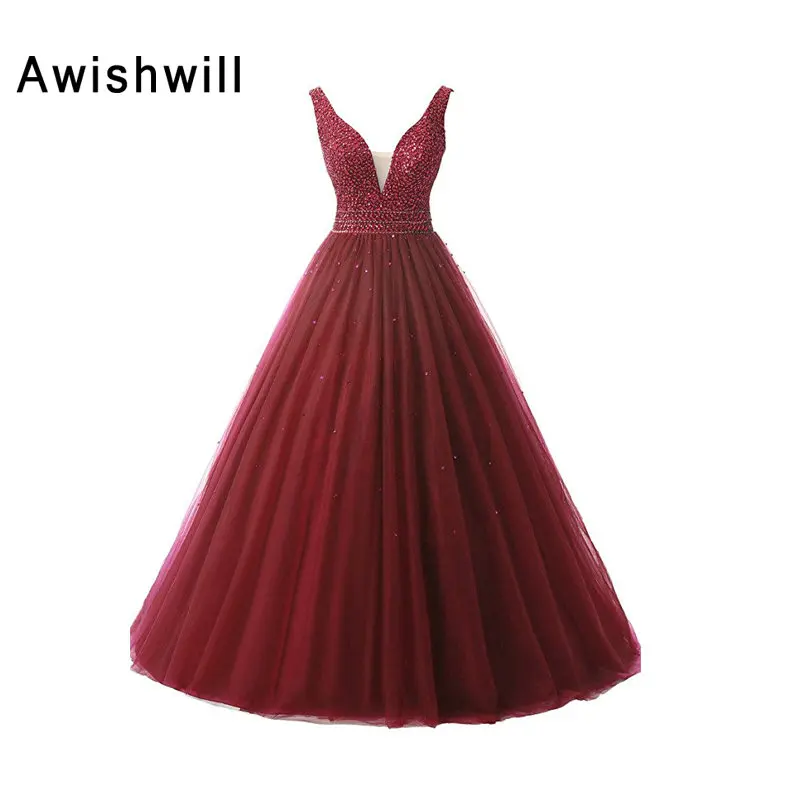 Real Photo Gorgeous V-neck Open Back Beadings Tulle Long Graduation Dress Vestido De Festa Ball Gown Prom Dresses 2021
Real Photo Gorgeous V-neck Open Back Beadings Tulle Long Graduation Dress Vestido De Festa Ball Gown Prom Dresses 2021