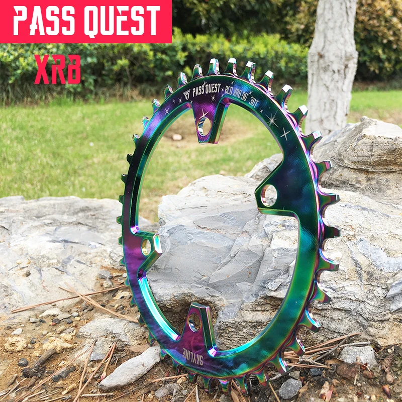 96mm BCD Chainwheel Titanium Plated Surface 7076-T651 Aluminum Alloy Narrow Wide Teeth Design Road Bike MTB BMX Chainring
96mm BCD Chainwheel Titanium Plated Surface 7076-T651 Aluminum Alloy Narrow Wide Teeth Design Road Bike MTB BMX Chainring