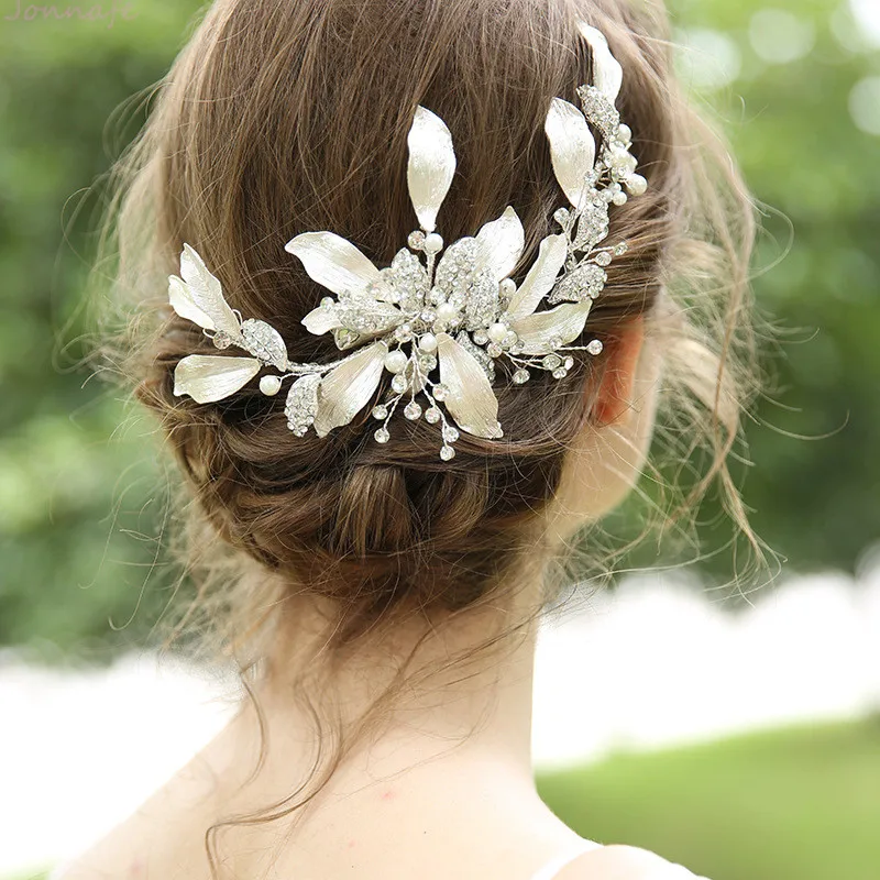 Jonnafe Generous Silver Color Leaf Women Barrette Rhinestone Bridal Headpiece Hand wired Wedding Hair Clip Accessories
Jonnafe Generous Silver Color Leaf Women Barrette Rhinestone Bridal Headpiece Hand wired Wedding Hair Clip Accessories