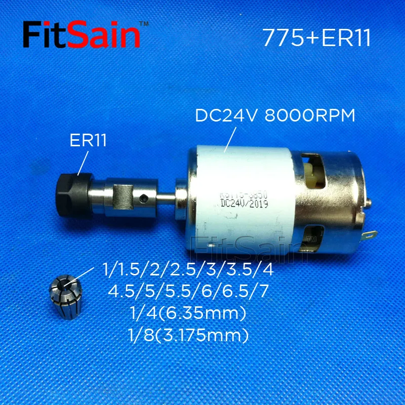 FitSain-775+ER11 engraving machine spindle motor DIY extension rod clamping knife engraving machine holder knife holder
FitSain-775+ER11 engraving machine spindle motor DIY extension rod clamping knife engraving machine holder knife holder
