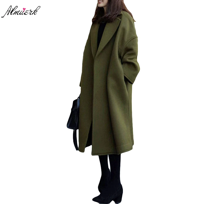 Autumn winter Women woolen coat jackets 2017 New Big Yards Long loose wool outerwear fashion lapel winter wool cloak coats YZ380
Autumn winter Women woolen coat jackets 2017 New Big Yards Long loose wool outerwear fashion lapel winter wool cloak coats YZ380