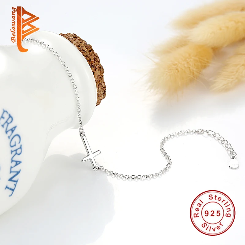 Classic New Silver Sideways Cross Charm Bracelet 925 Silver Personalized High Polished Female Simple Chain Bracelet Jewelry
Classic New Silver Sideways Cross Charm Bracelet 925 Silver Personalized High Polished Female Simple Chain Bracelet Jewelry