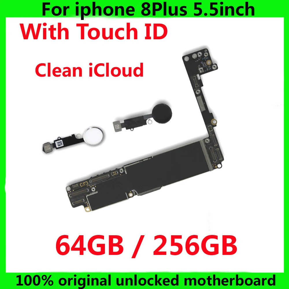 Original IOS system board for iphone 8Plus 64gb 256gb unlocked motherboard With / Without touch ID For iphone 8 Plus mainboard
Original IOS system board for iphone 8Plus 64gb 256gb unlocked motherboard With / Without touch ID For iphone 8 Plus mainboard