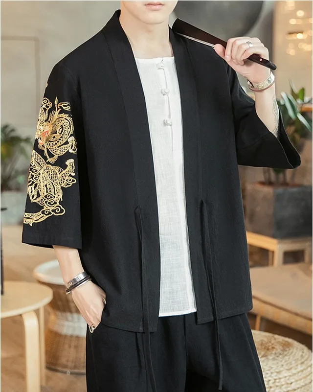 Chinese style comfortable soft high-grade cardigan thin Jacket Japanese fashion summer men's hanfu fashion embroidery clothing
Chinese style comfortable soft high-grade cardigan thin Jacket Japanese fashion summer men's hanfu fashion embroidery clothing