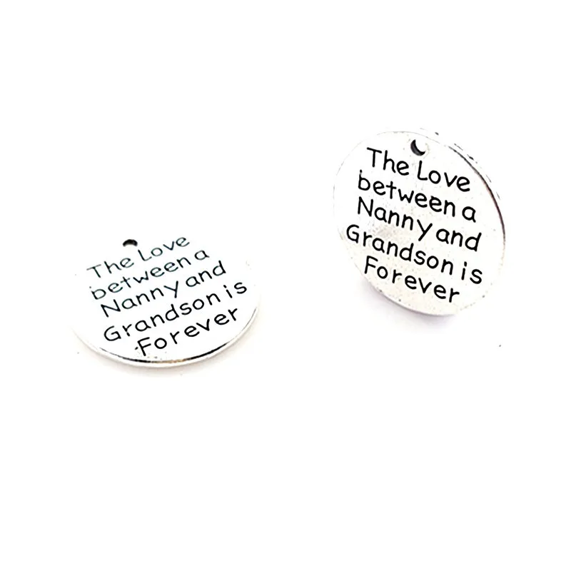 10 pcs 25mm letter printed the love between nanny and grandson is forever massage pendant charms for jewelry
10 pcs 25mm letter printed the love between nanny and grandson is forever massage pendant charms for jewelry