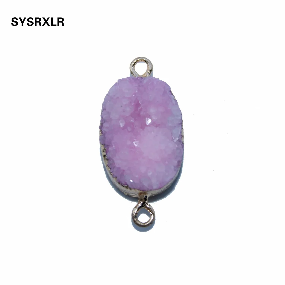 Wholesale Natural Pink Druse Pendant Crystal Stone Small Irregular Geode Do It Women DIY Yourself Chain Necklace For Which | Украшения и