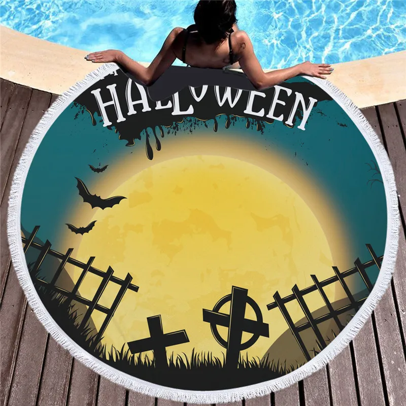 Halloween Print Round Beach Towel For Adult Colorful Print Soft Microfiber Shower Bath Towel Travel Blanket Swimming Cover 150CM
Halloween Print Round Beach Towel For Adult Colorful Print Soft Microfiber Shower Bath Towel Travel Blanket Swimming Cover 150CM