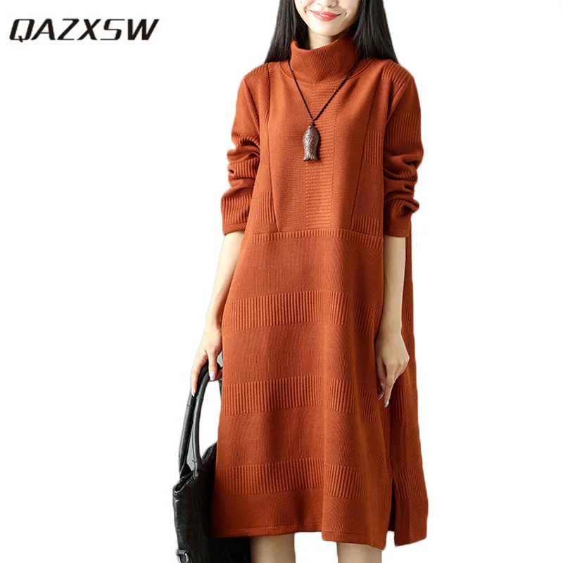 QAZXSW 2019 Women Woolen Dress Casual Plus Size Women Autumn Winter Knitted Dress Loose Turtleneck Render Dresses Vestido HB508
QAZXSW 2019 Women Woolen Dress Casual Plus Size Women Autumn Winter Knitted Dress Loose Turtleneck Render Dresses Vestido HB508