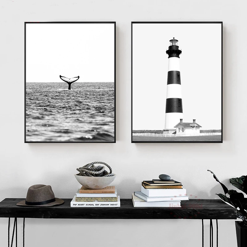 Beach Canvas Lighthouse Photos Painting Nordic Minimalist Wall Art Posters and Prints Whale Tail Pictures for Living Room Decor
Beach Canvas Lighthouse Photos Painting Nordic Minimalist Wall Art Posters and Prints Whale Tail Pictures for Living Room Decor