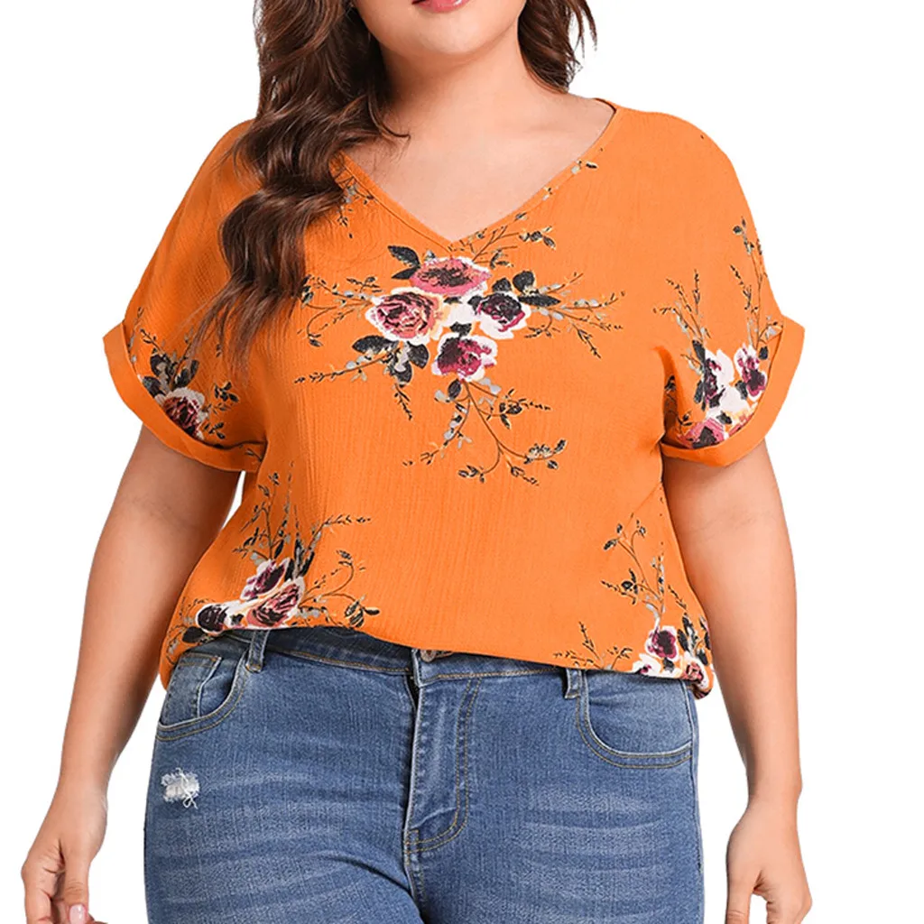 Fashion Women Blouses Plus Size V-neck Short Cuffed Sleeve Floral Print Shirt Women Casual Top Blouse Et Chemisier Femme
Fashion Women Blouses Plus Size V-neck Short Cuffed Sleeve Floral Print Shirt Women Casual Top Blouse Et Chemisier Femme