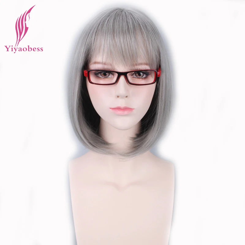 Yiyaobess 12inch Synthetic t Silver Gray Short Bob Wig With Bangs Natural Hair Heat Resistant Straight Cosplay Wigs For Women
Yiyaobess 12inch Synthetic t Silver Gray Short Bob Wig With Bangs Natural Hair Heat Resistant Straight Cosplay Wigs For Women
